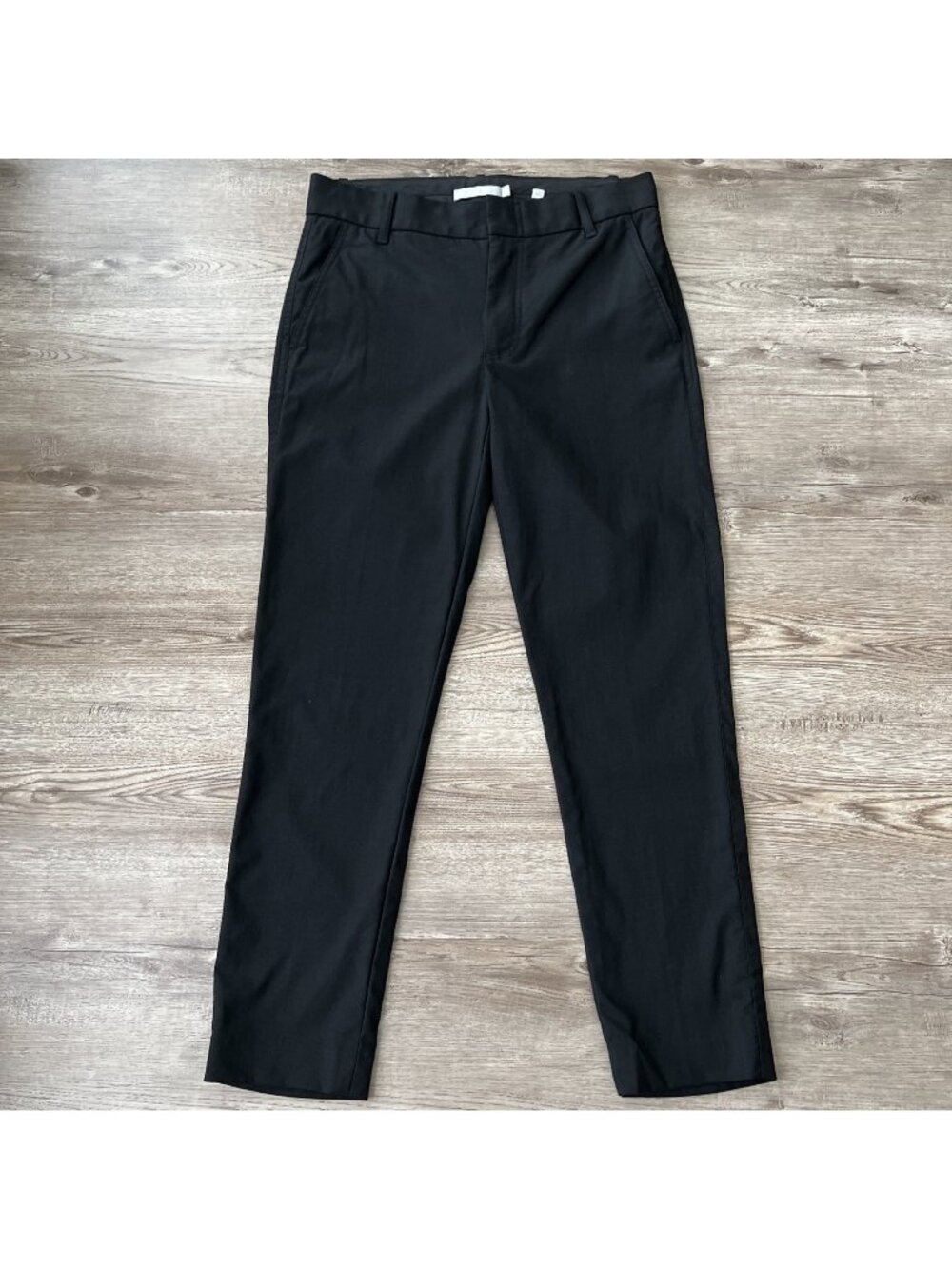 Vince Virgin Wool Dress Pants Womens 4 Black Slim Fit Ankle Length